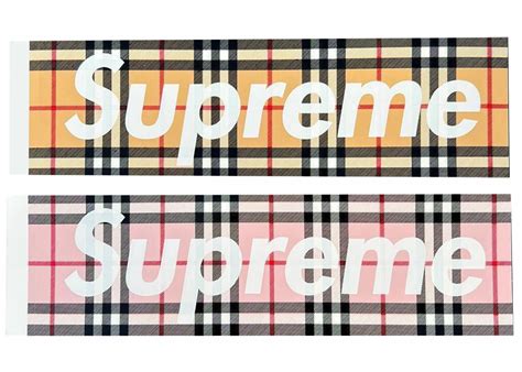 supreme burberry black|supreme burberry box logo.